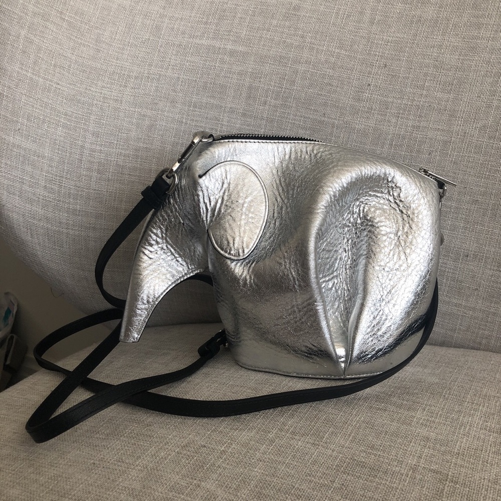 LOEWE elephant mini bag in silver